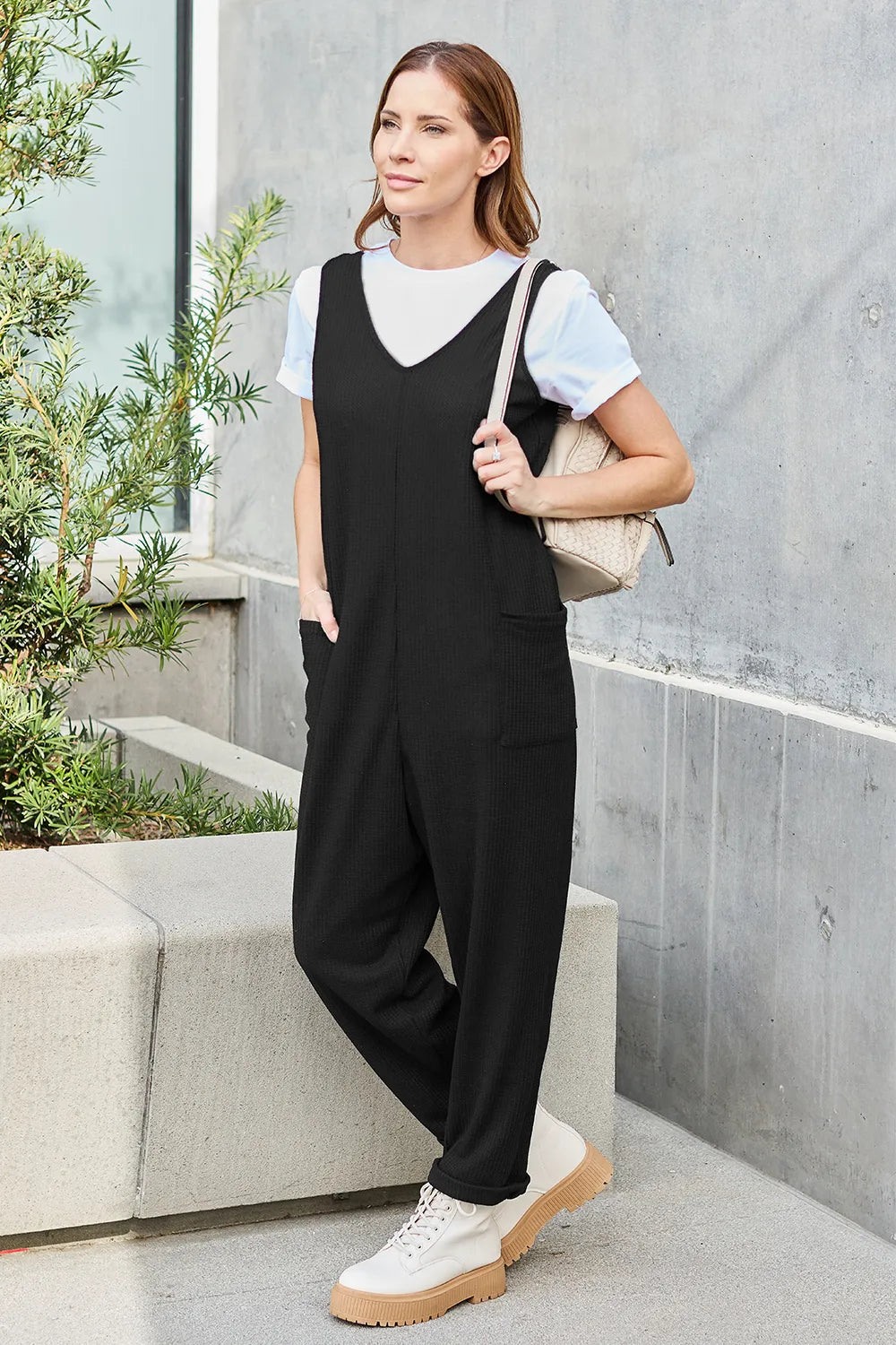 Jumpsuit back and waist detail