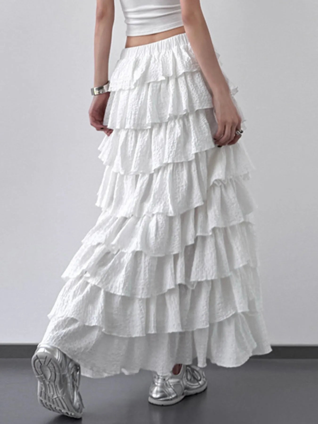 Ruffle Layered Maxi Skirt - Fashorio