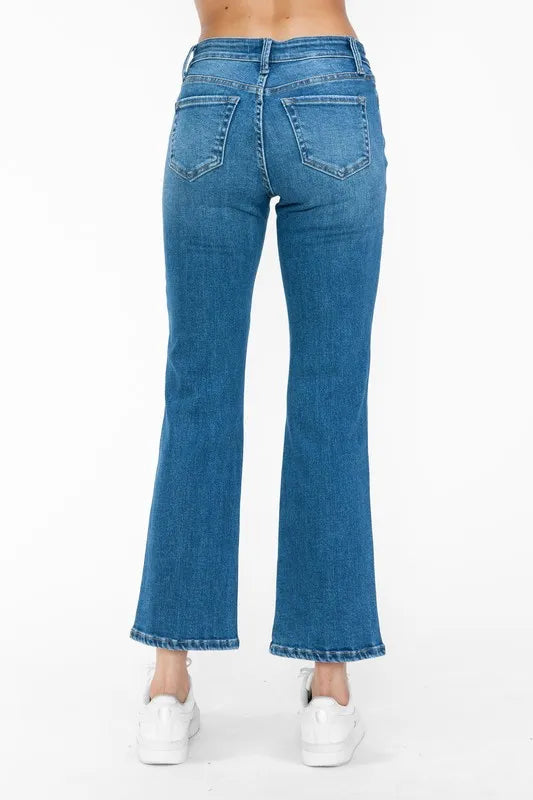 bytos Full Size Cat's Whiskers Mid Rise Ankle Jeans - Fashorio