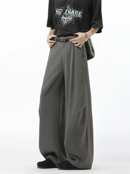 Men's Full Size Wide Leg Pants Plus Size Dark Gray - Fashorio
