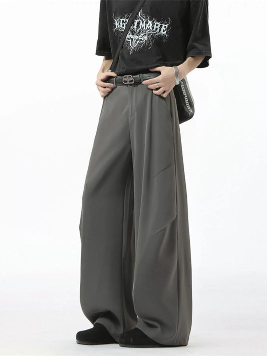 Men's Full Size Wide Leg Pants Plus Size Dark Gray - Fashorio