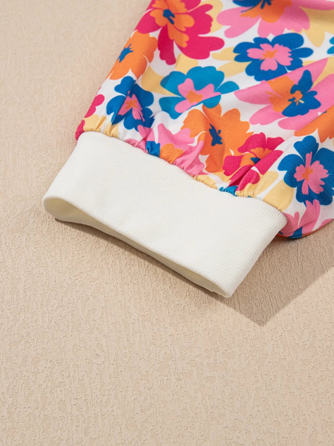 Floral Puff Sleeve Round Neck T-Shirt - Fashorio