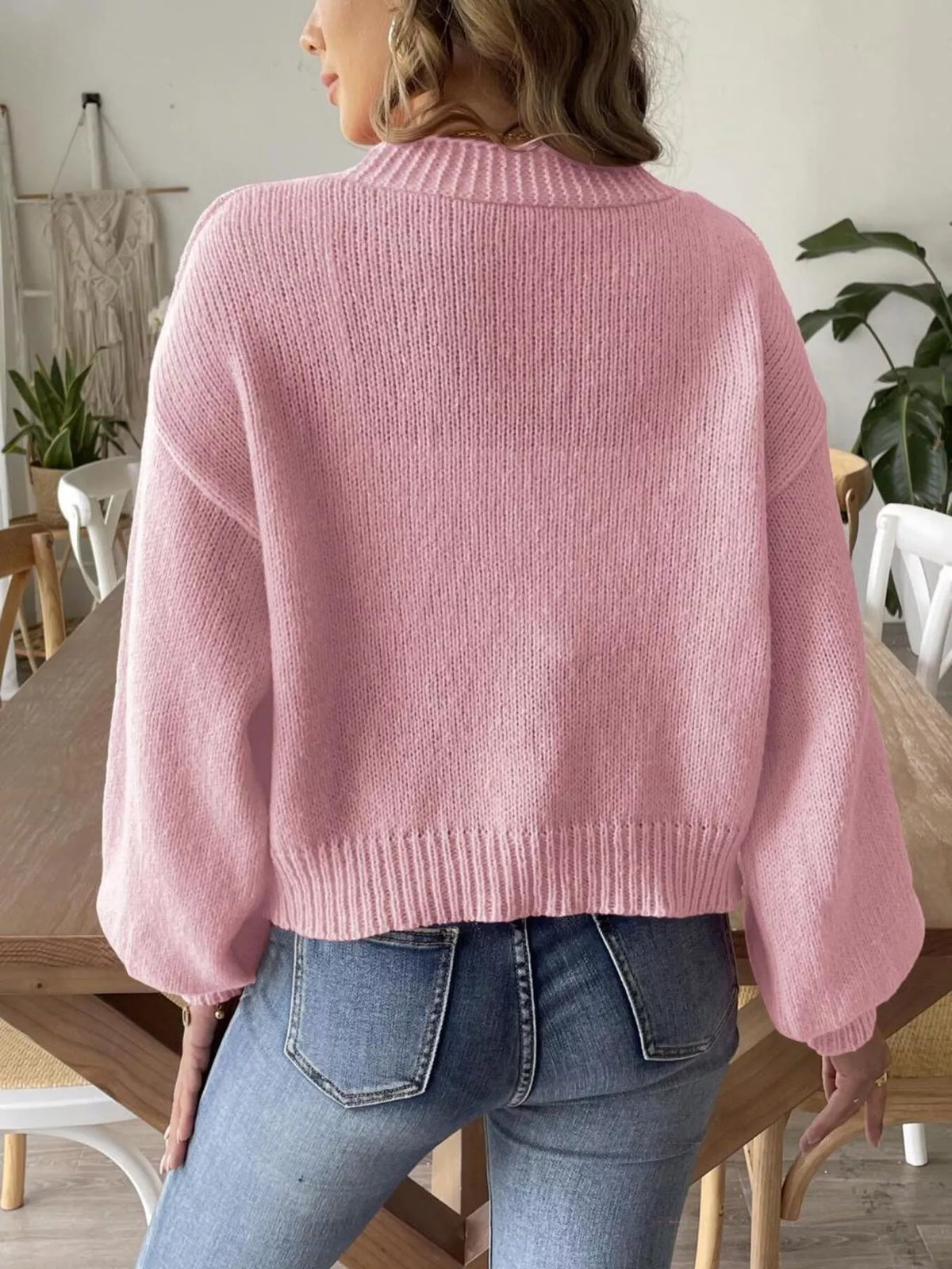 open front dropped shoulder cardigan sleeve and cuff detail