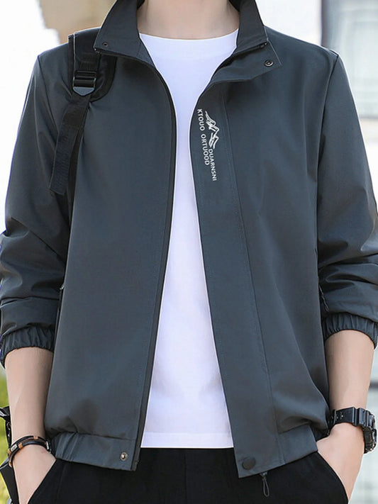 Men's Plus Size Zip Up Long Sleeve Jacket - Fashorio