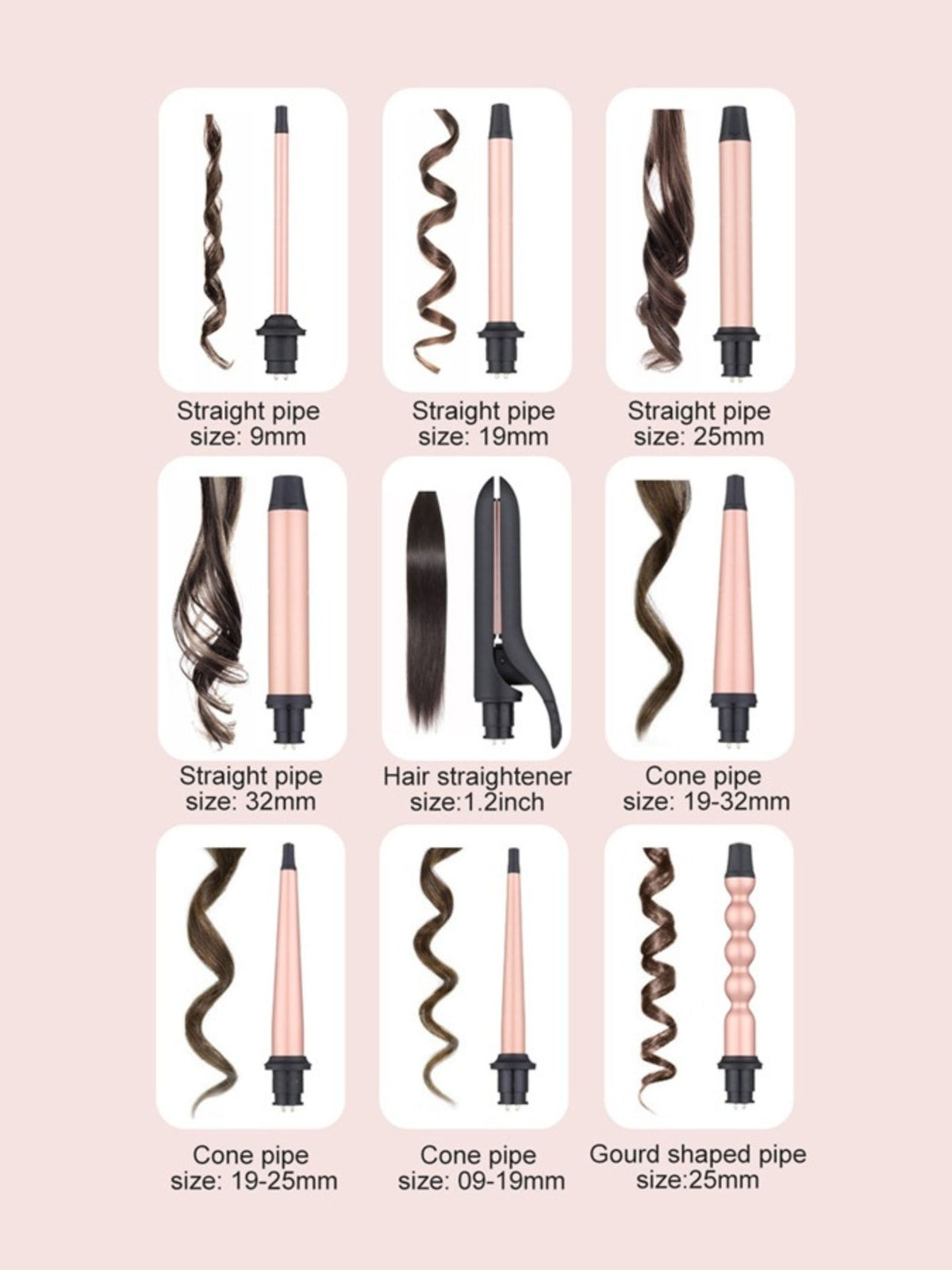 Curls and waves styled with curling iron