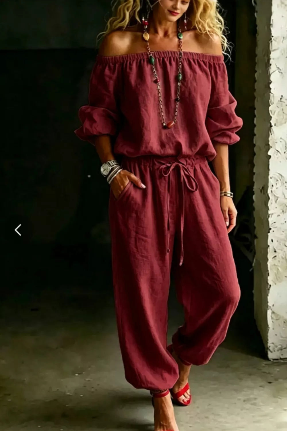 Off shoulder set full outfit
