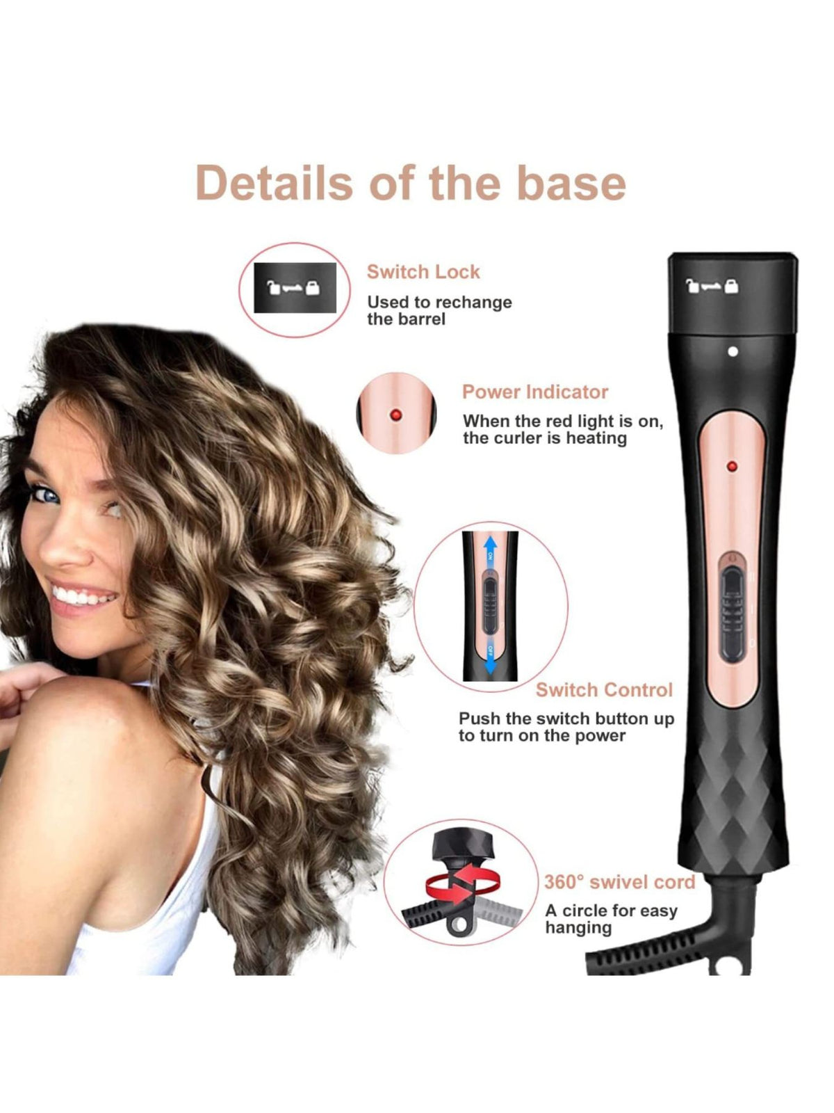 Curling iron barrel close up