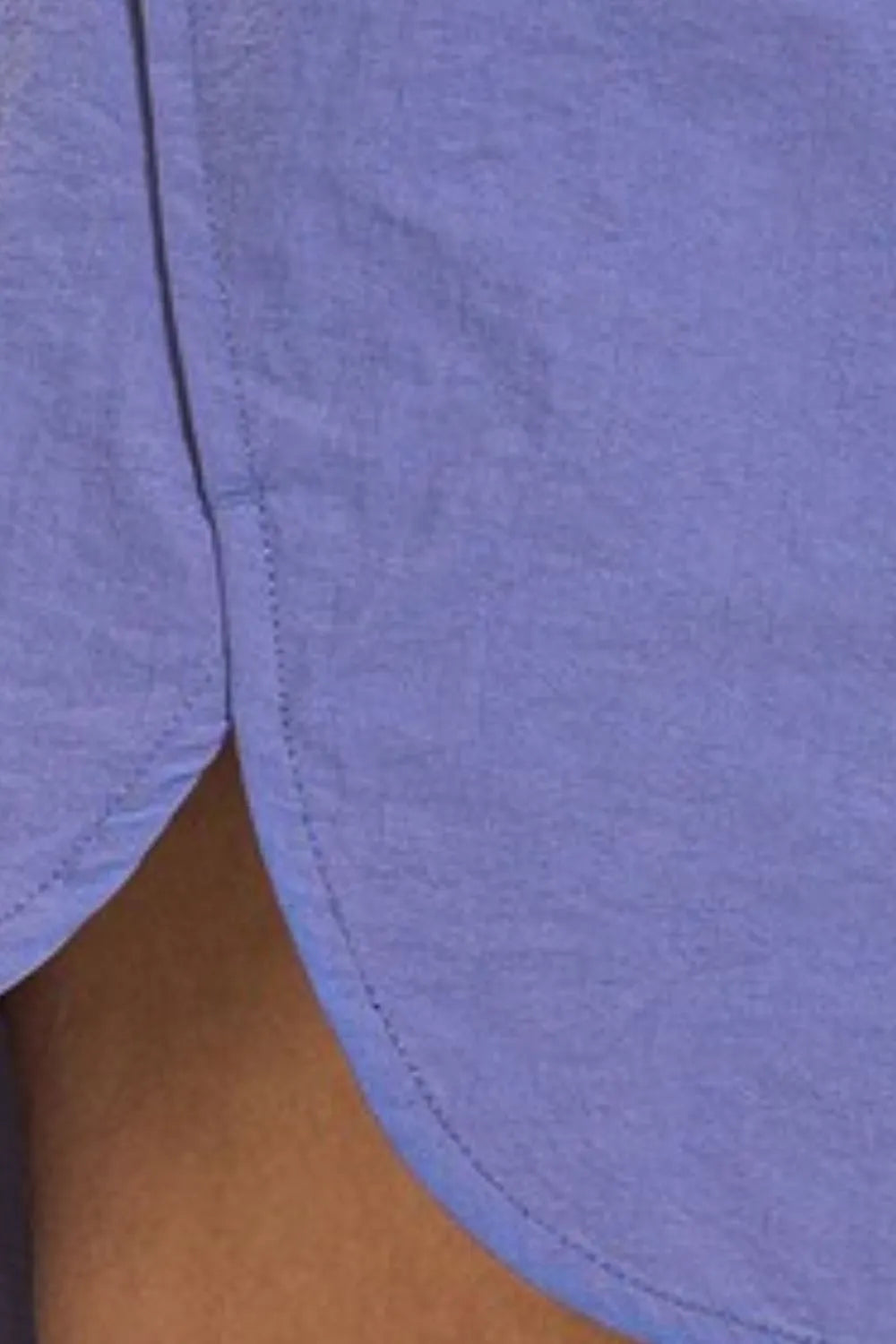 Zenana windbreaker smocked waist running shorts side view