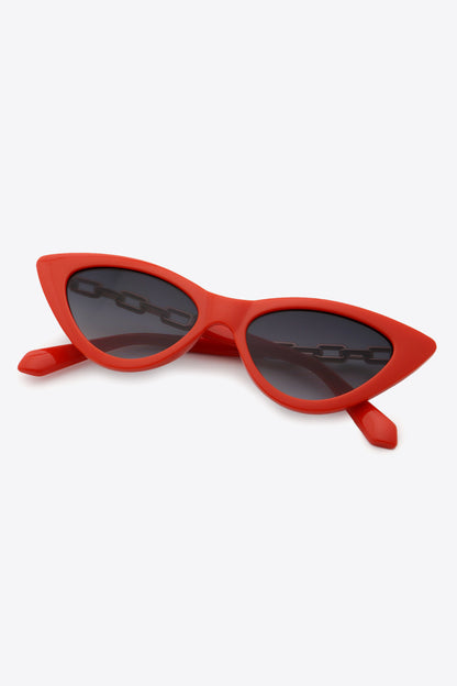 Chain Detail Cat-Eye Sunglasses - Fashorio