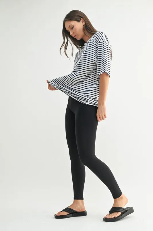 Coastal striped top full length styling