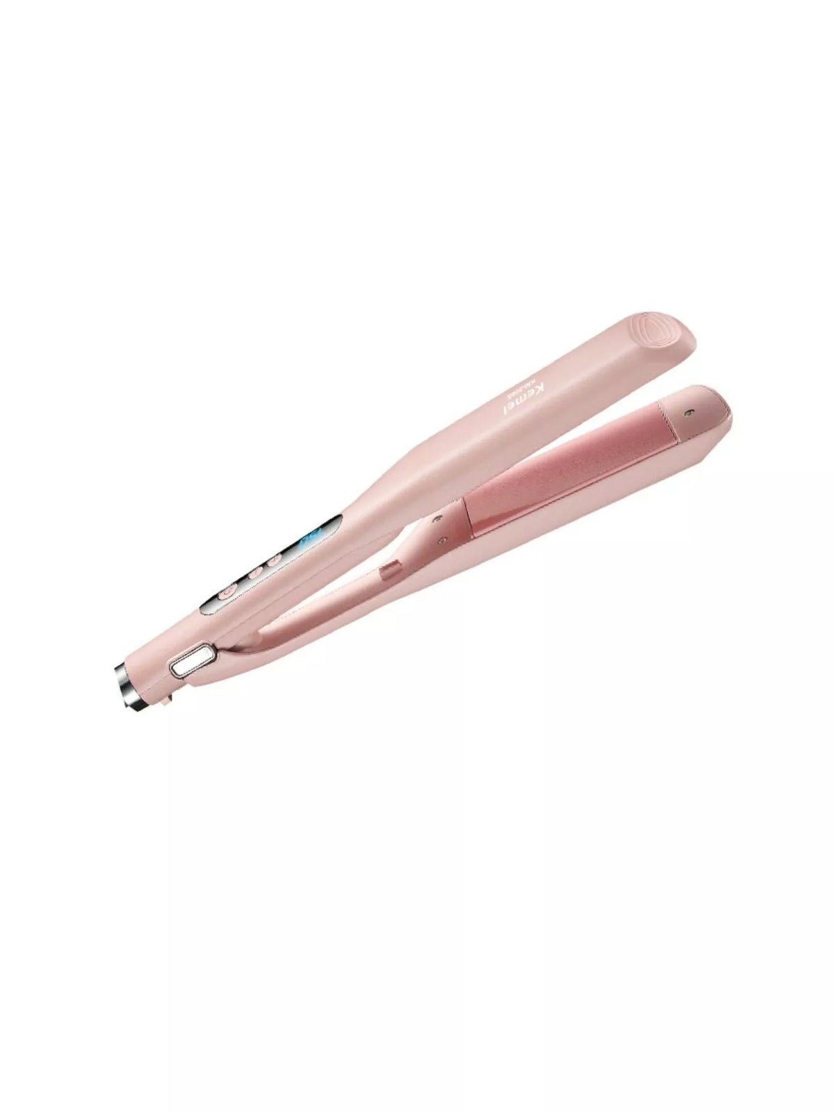 Hair straightener heated plates close up