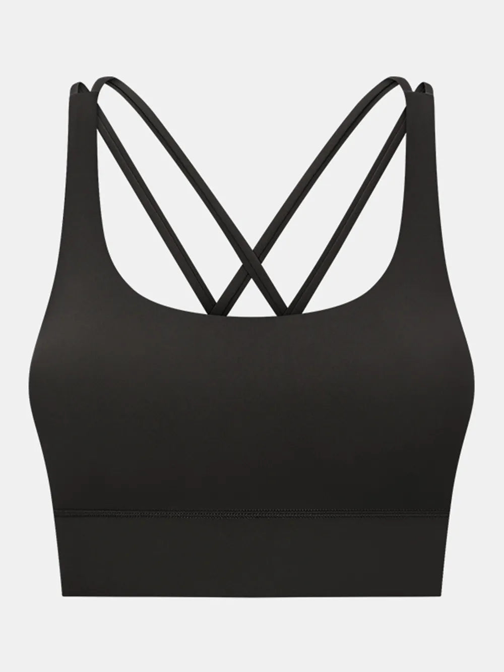 Crisscross scoop neck active tank leg view