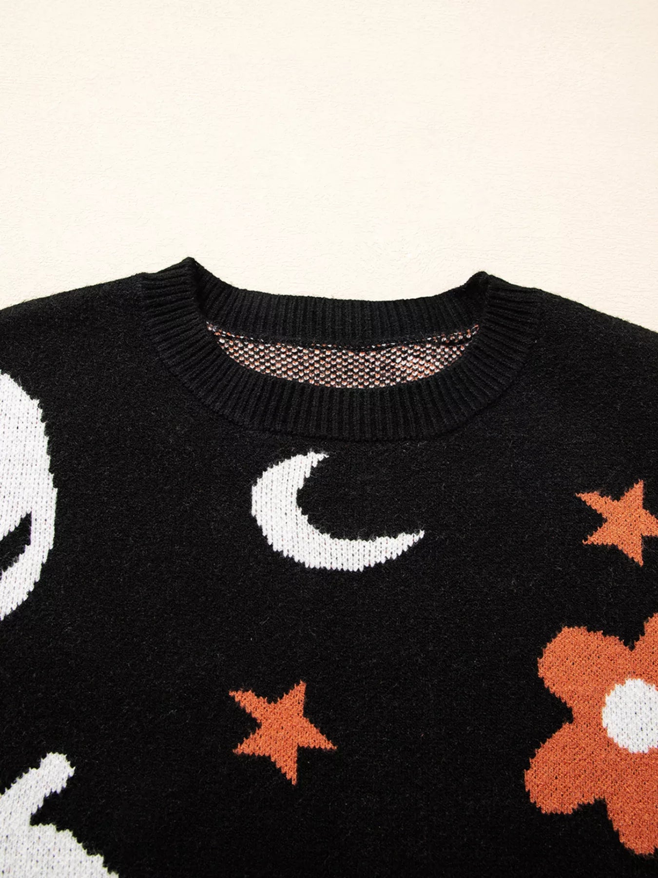Halloween Gothic Pattern Long Sleeve Sweater - Fashorio