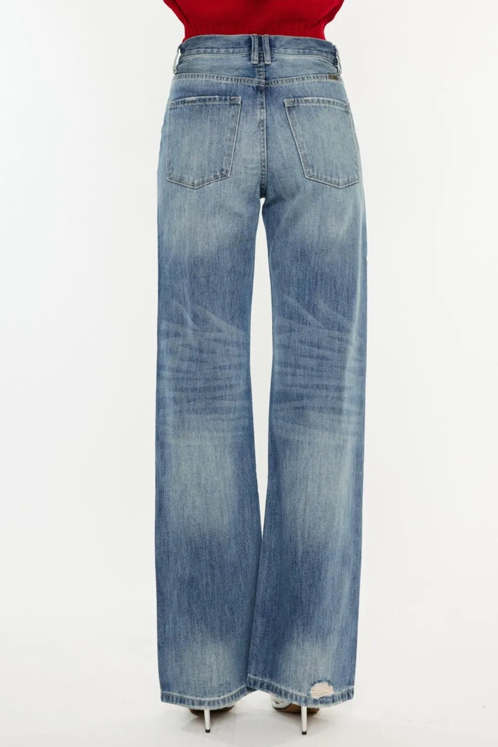 Kancan Distressed High Waist Bootcut Jeans - Fashorio