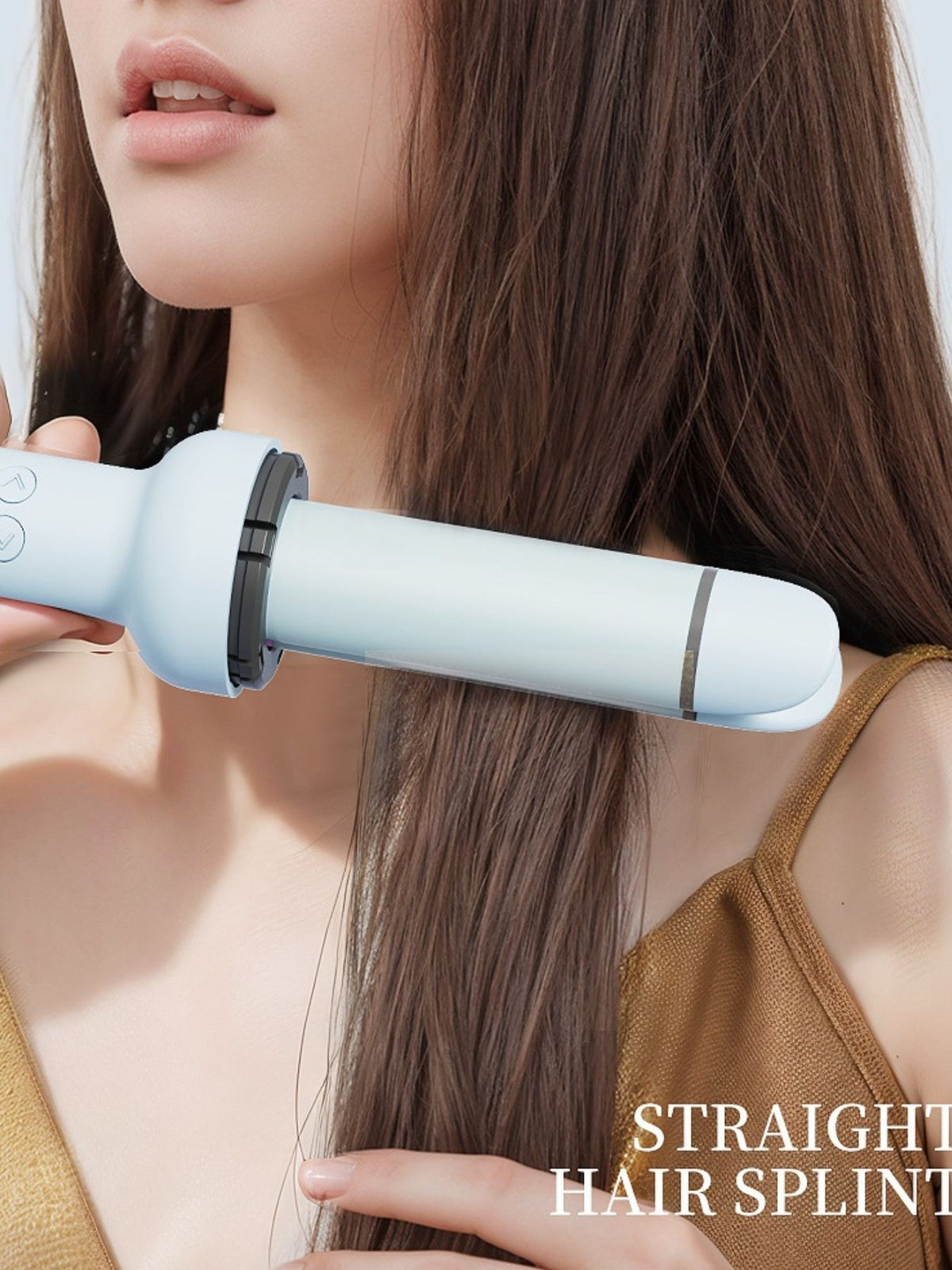 Curling iron held in hand