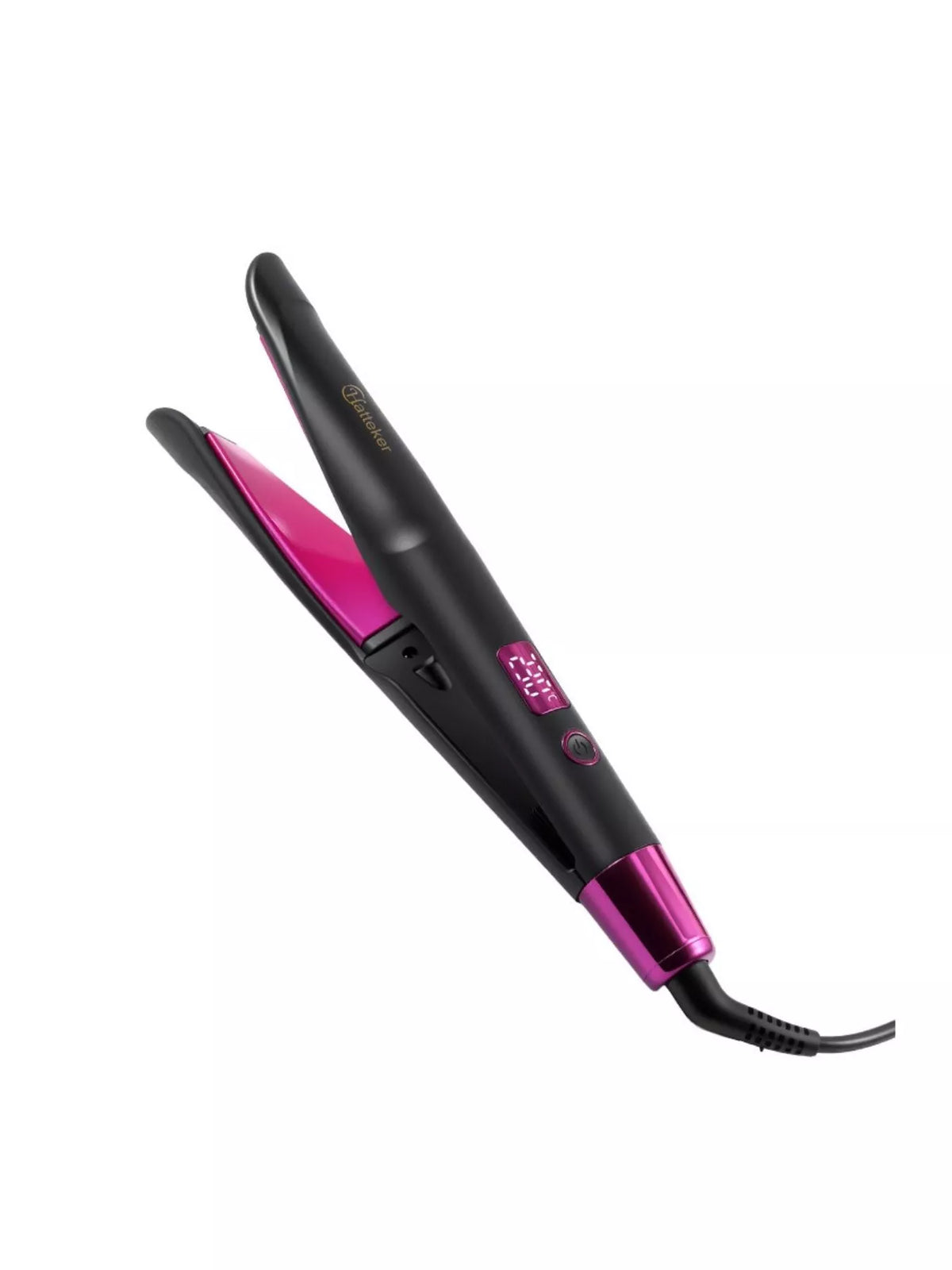 Woman styling curls with curling iron