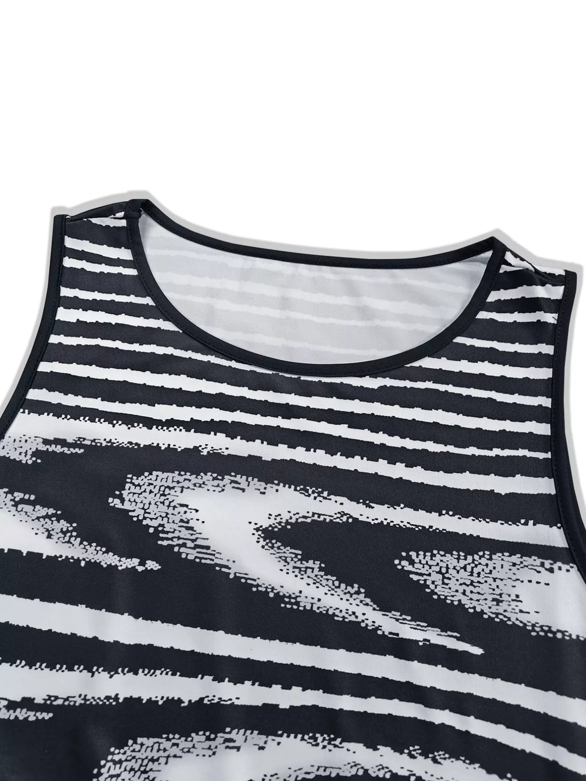 black abstract print bodycon maxi dress movement shot