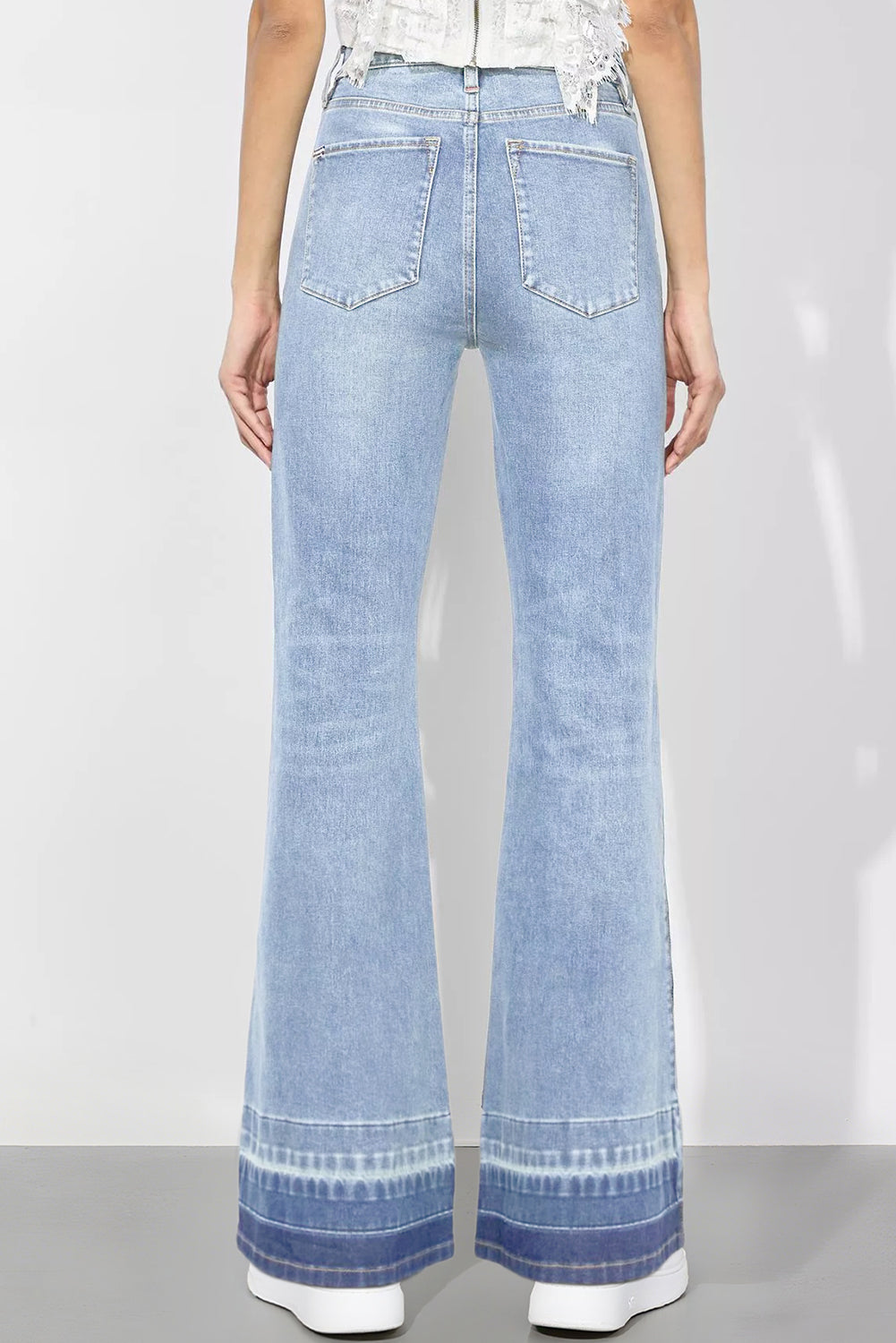 Flare leg jeans unique hem detail