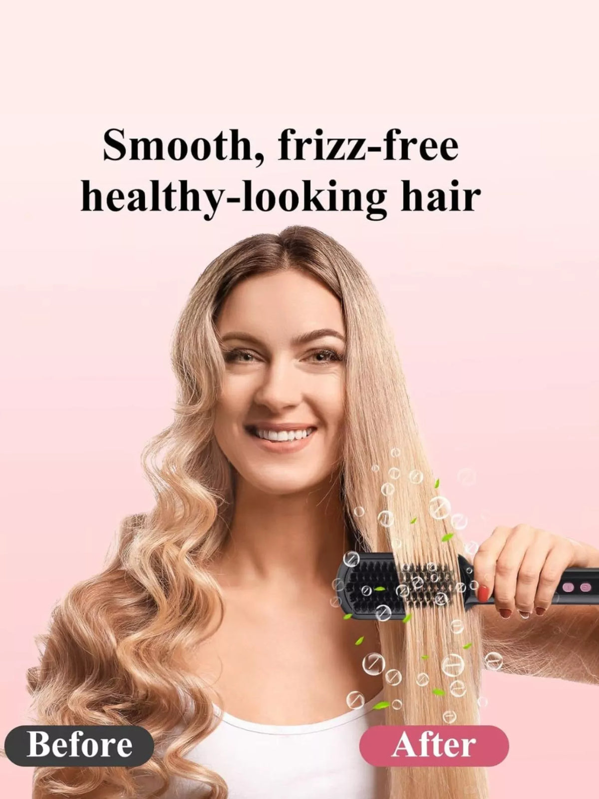 Frizz free hair straightening comb main view