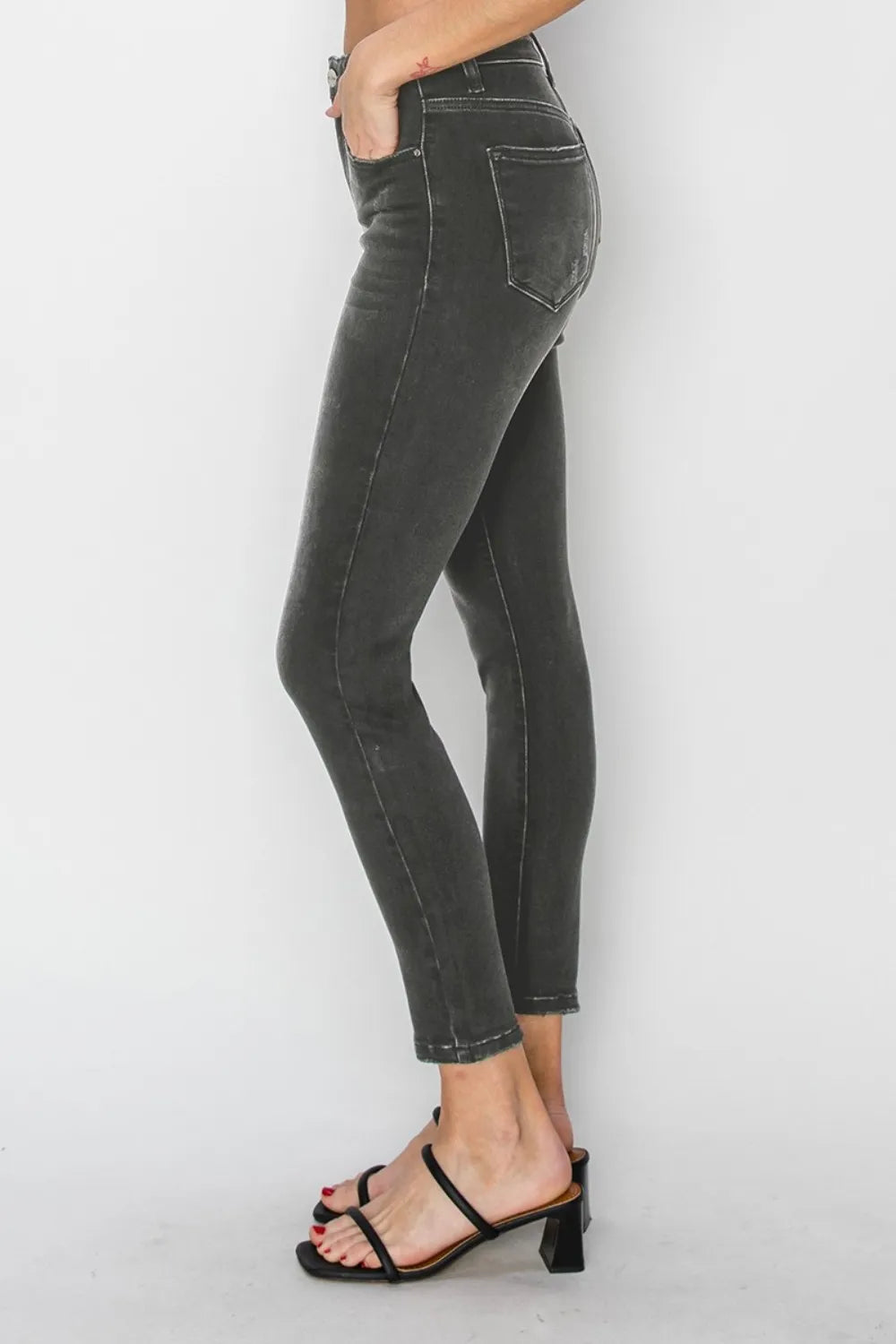 RISEN Full Size High Rise Ankle Skinny Jeans – Stretch Denim - Fashorio