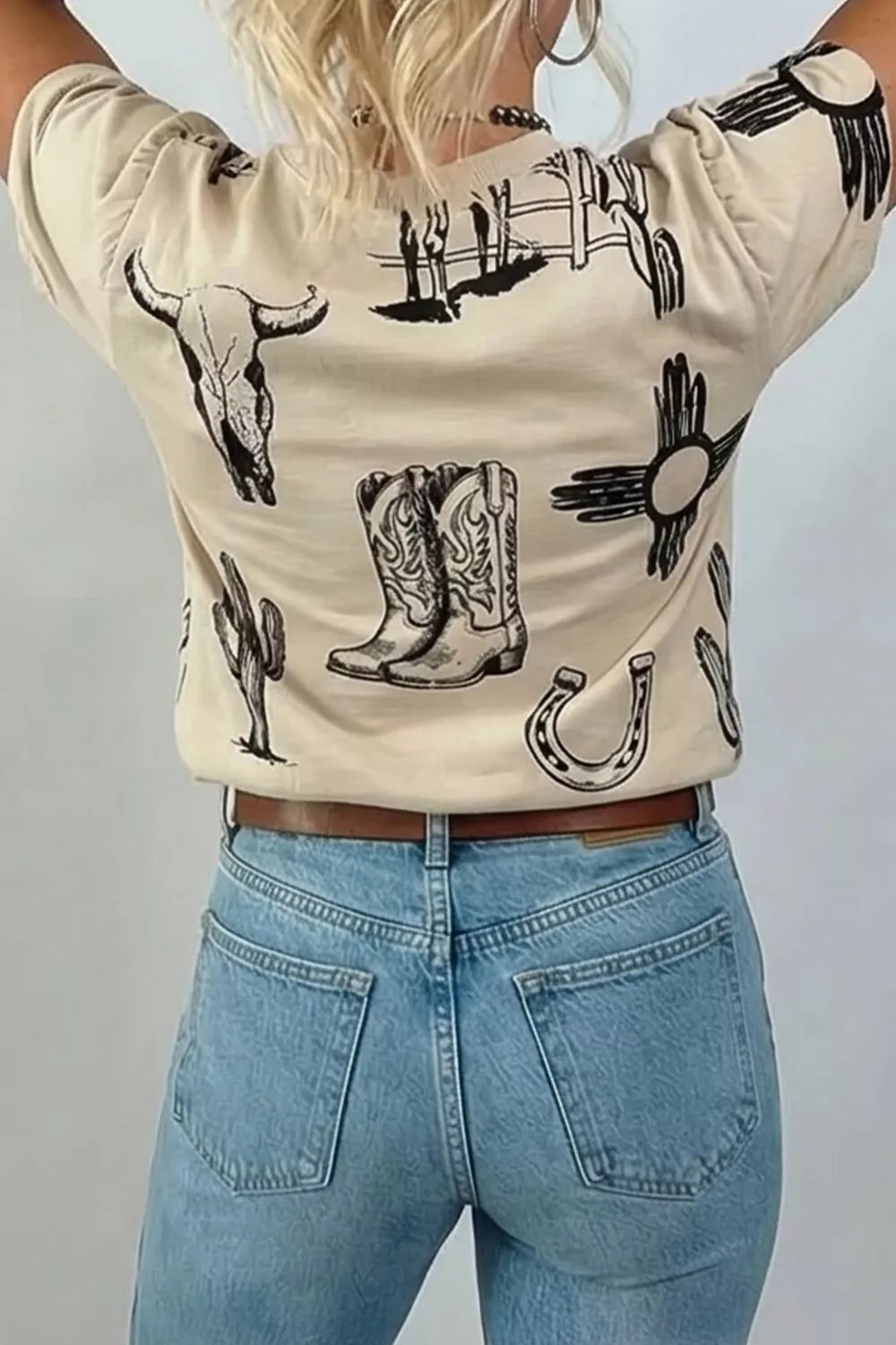 Khaki short sleeve tee side view