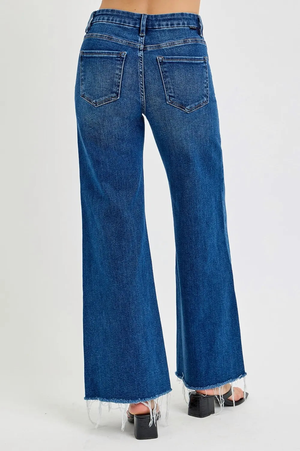 RISEN Tummy Control High Rise Wide Leg Jeans - Fashorio
