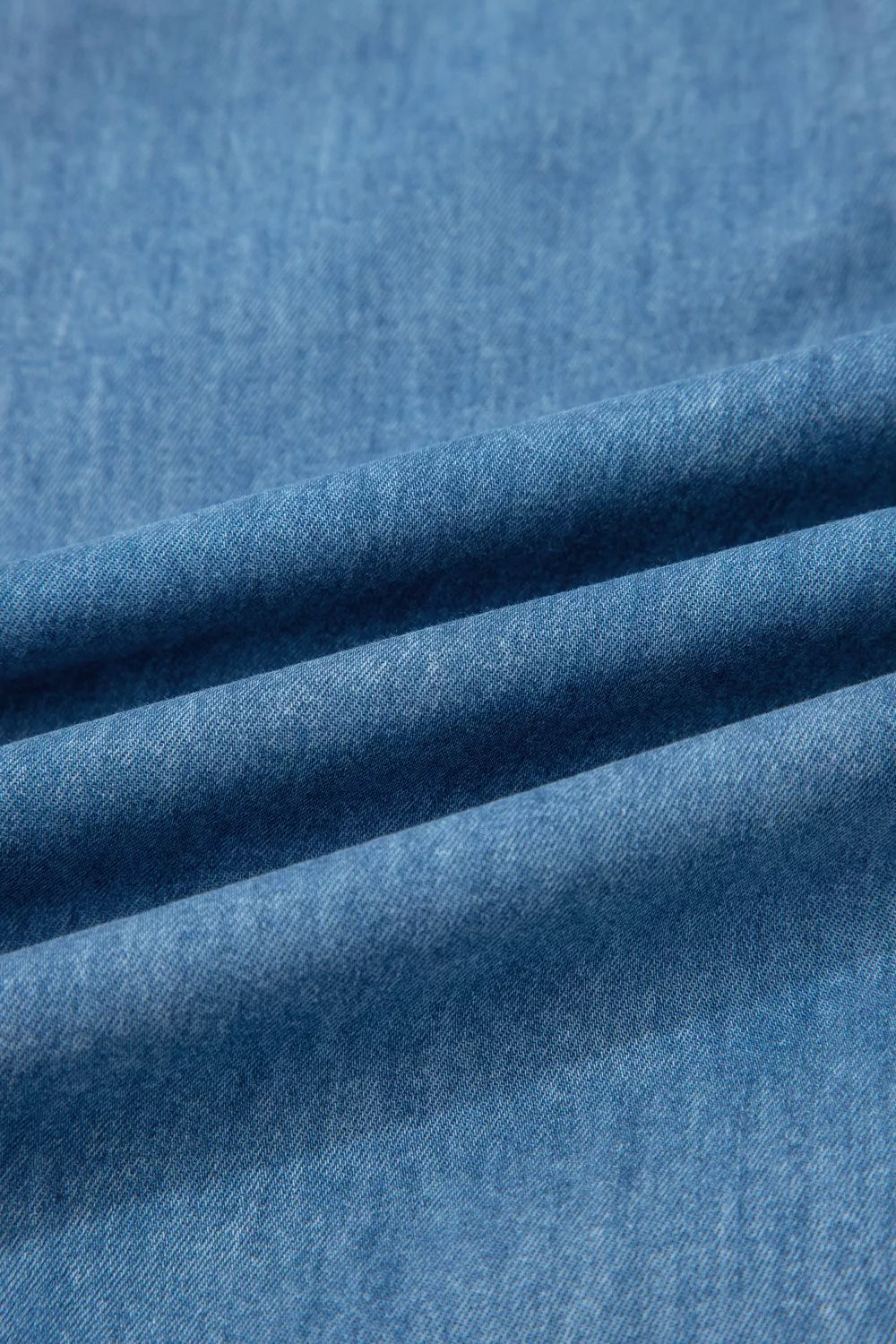 Ruffled hem wide leg chambray pants styled outfit