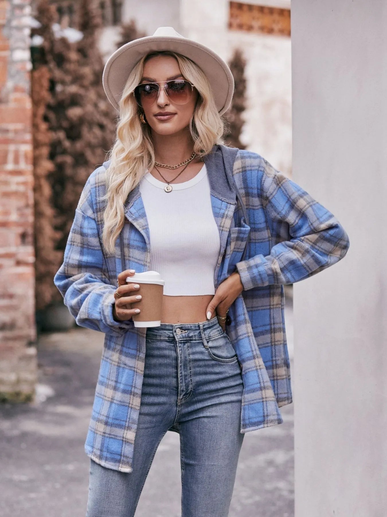 Oversized Plaid Button-Up Shacket – Lightweight Casual Layer - Fashorio