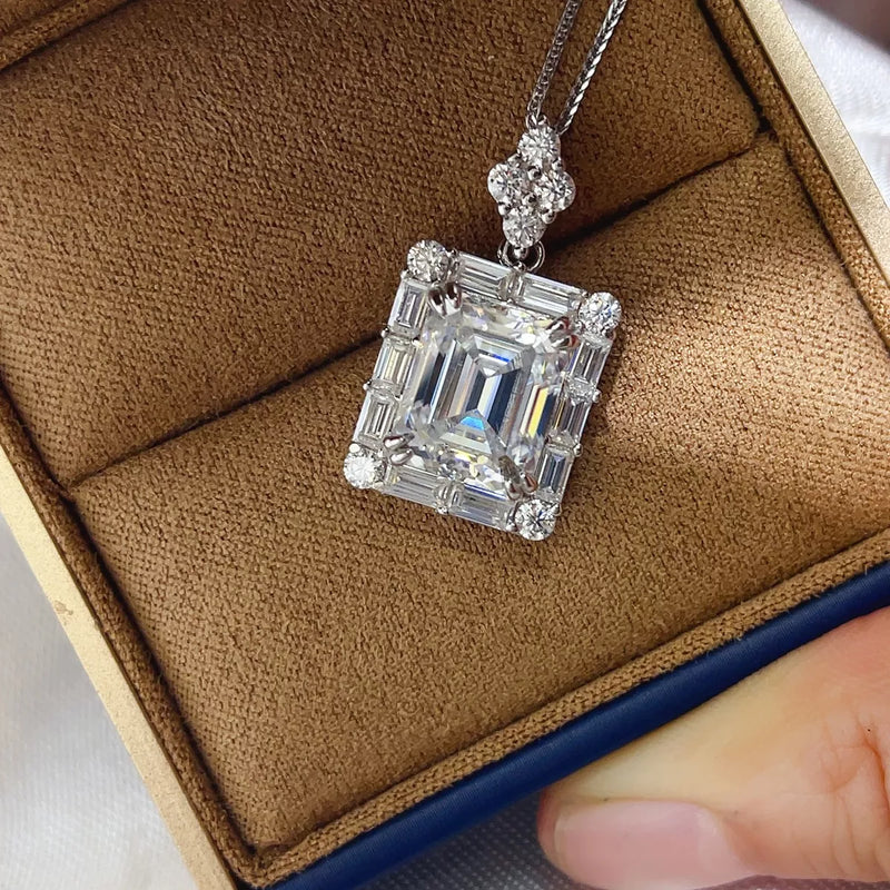 Starglow moissanite pendant necklace on a sterling silver chain