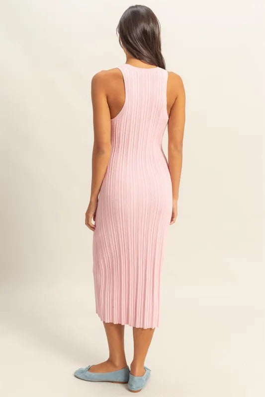 HYFVE Round Neck Bodycon Ribbed Knit Dress - Fashorio