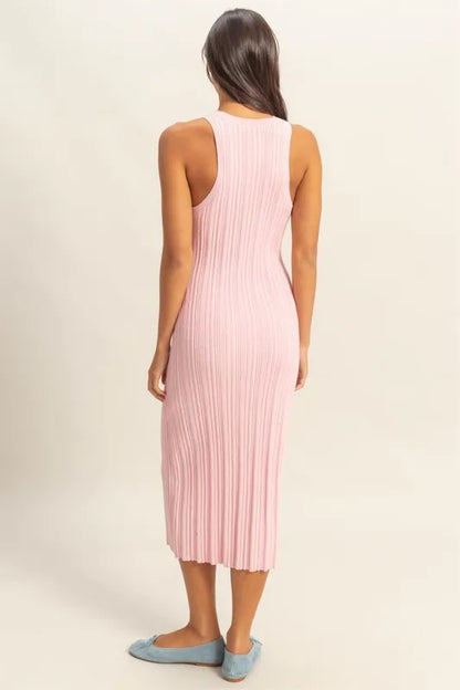 HYFVE Round Neck Bodycon Ribbed Knit Dress - Fashorio