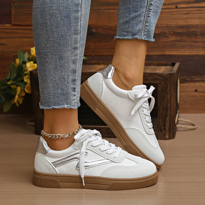 Round Toe Lace Up Sneakers - Fashorio