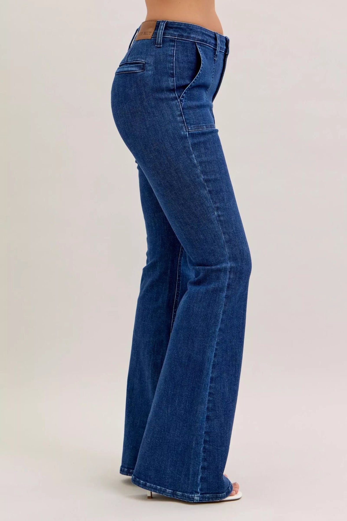 Judy Blue flare jeans side profile