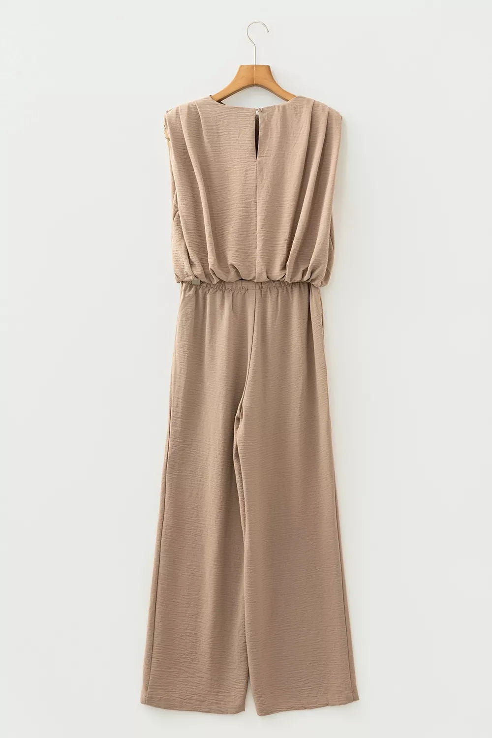 Solid Keyhole Puffy Tank and Loose Pants Two Piece Set, view 10