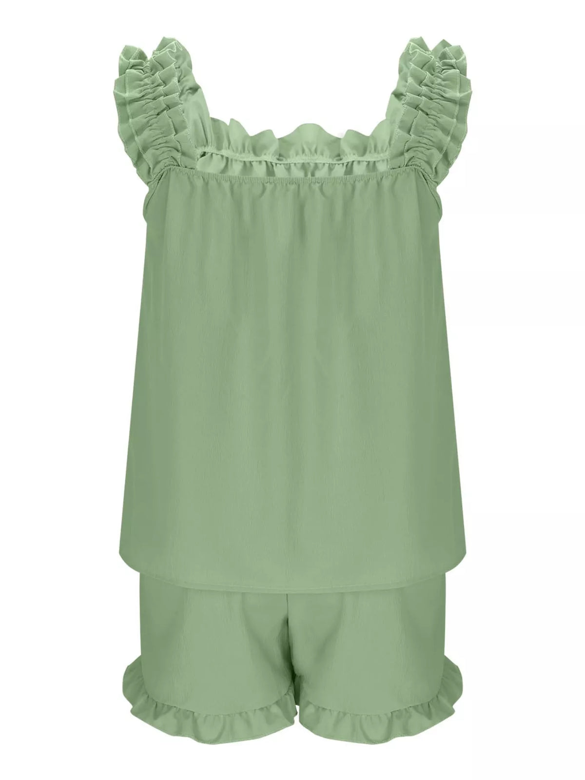 Ruffle Trim Sleeveless Top and Shorts Set, view 24