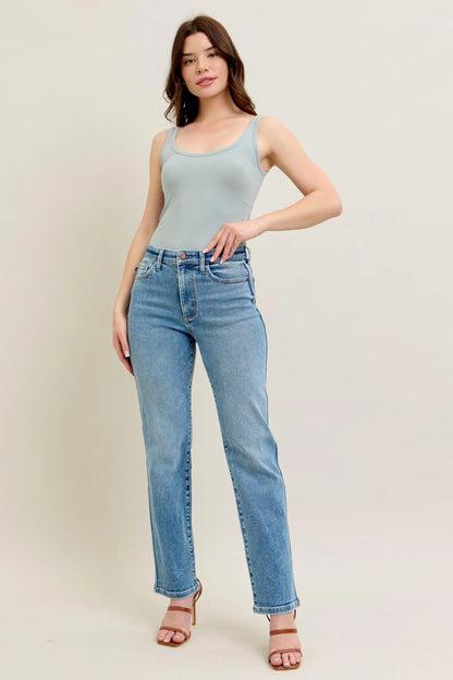 Judy Blue Full Size Hw Vintage Straight Jeans Plus Size - Fashorio