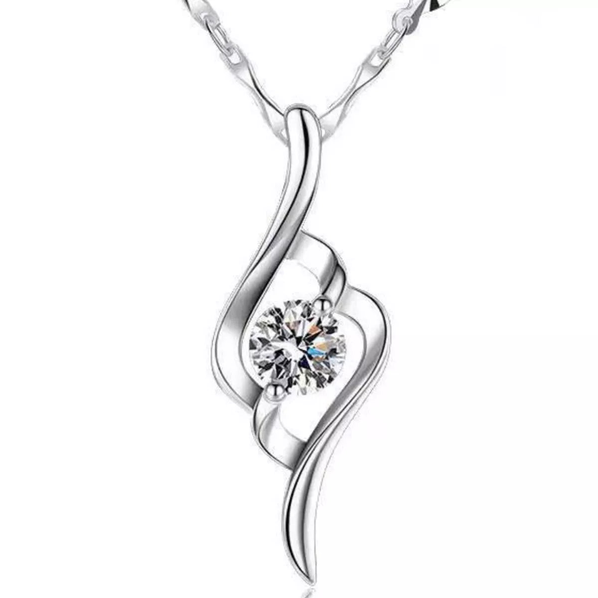 Pendant necklace shown worn at the collarbone