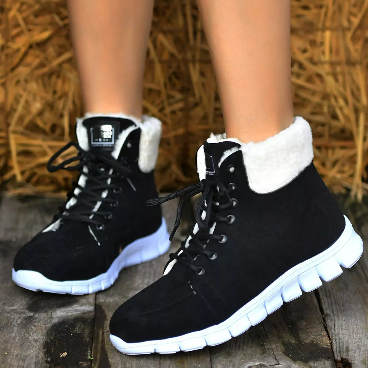 Lace Up Round Toe Boots side profile