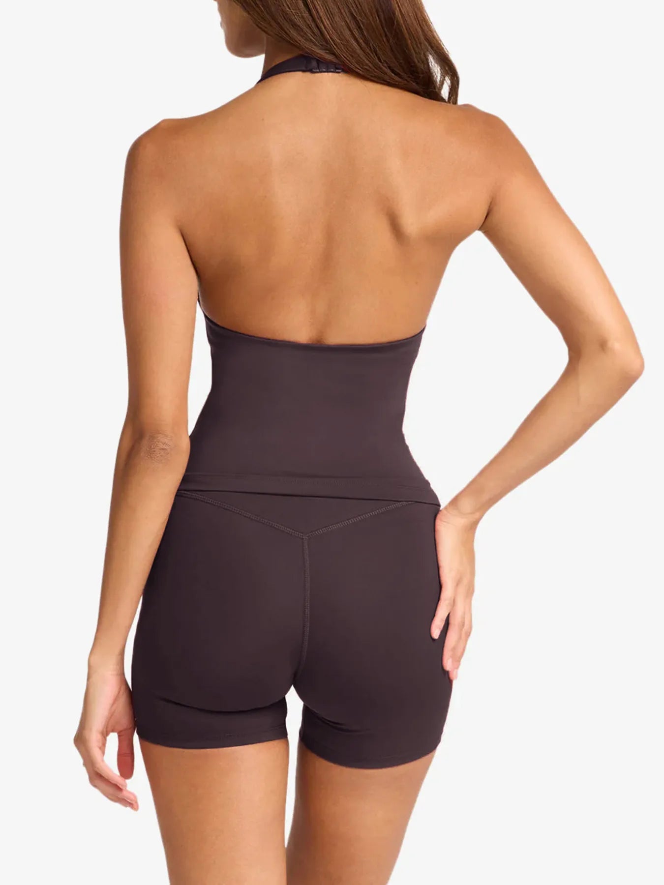 Halter Neck Cami and Shorts Active Set - Fashorio