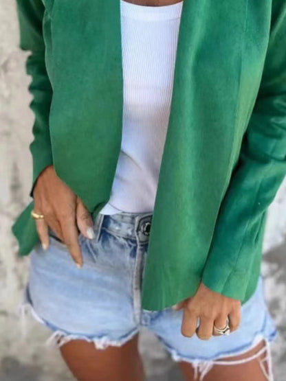 Full Size Open Front Casual Cardigan Plus Size - Fashorio