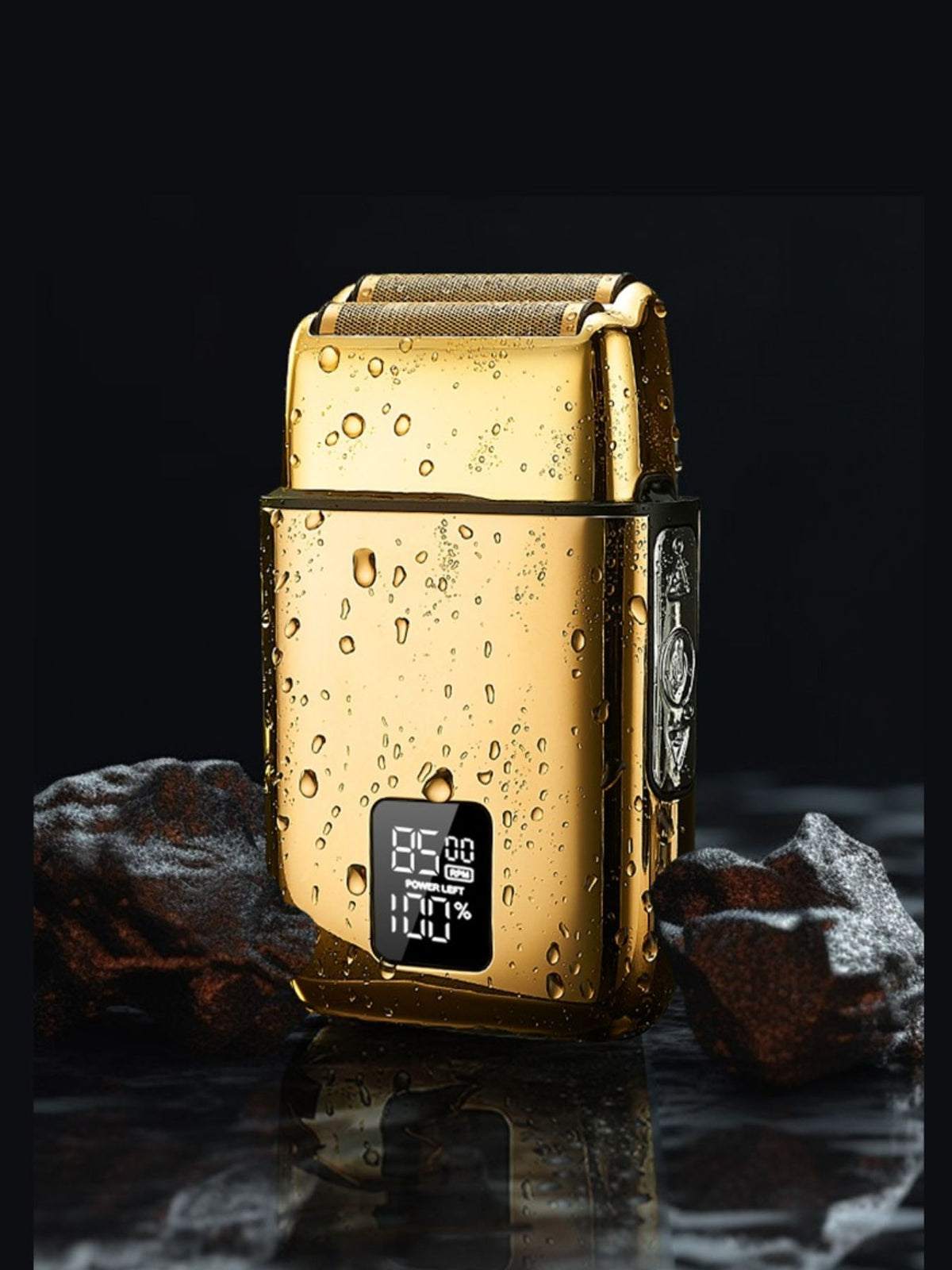 Silver and gold electric foil shavers together