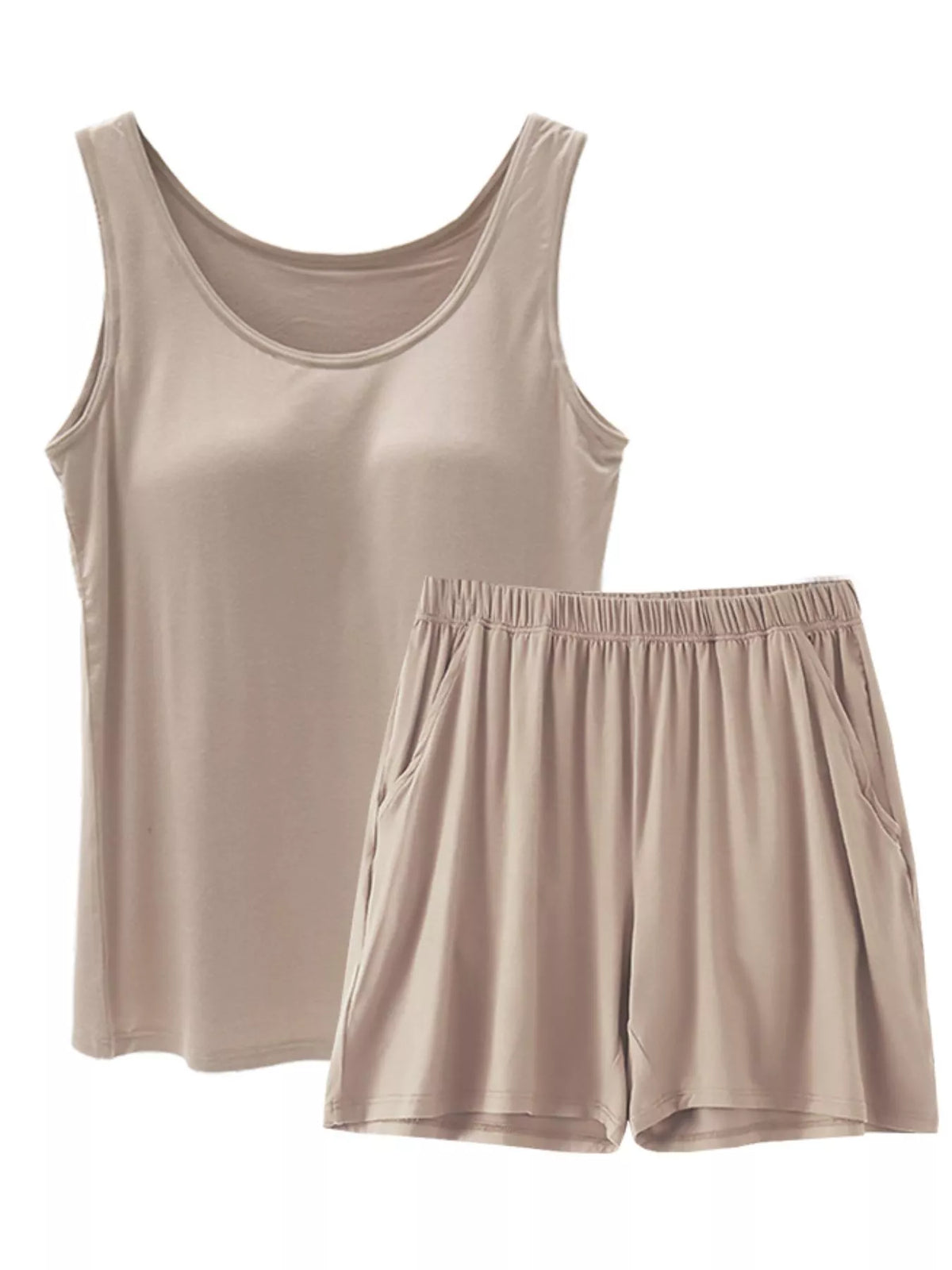 Modal Tank Top and Shorts Two Piece Set Plus Size, view 15
