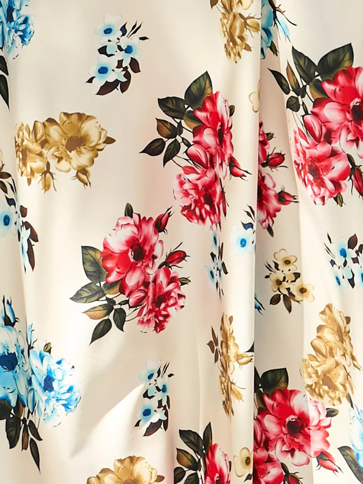Floral print spaghetti strap midi dress styled view