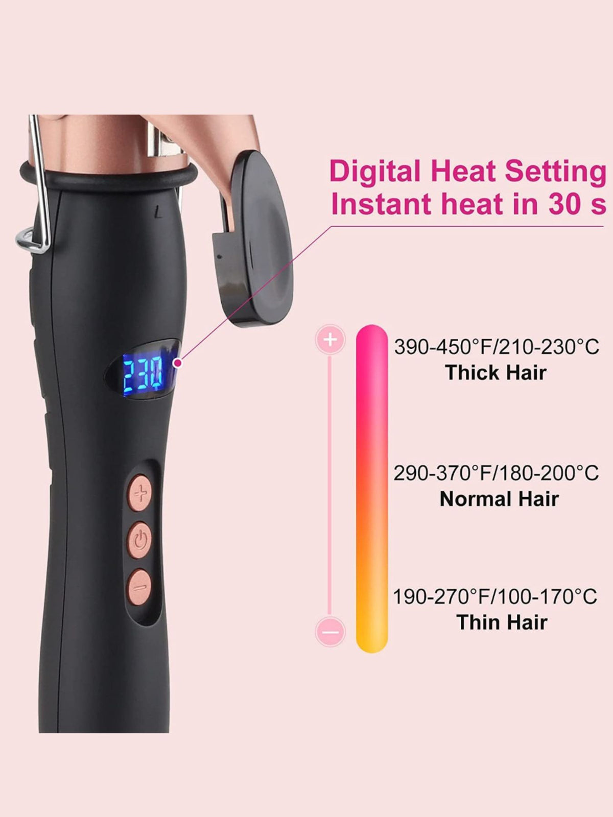 Curling iron handle and controls