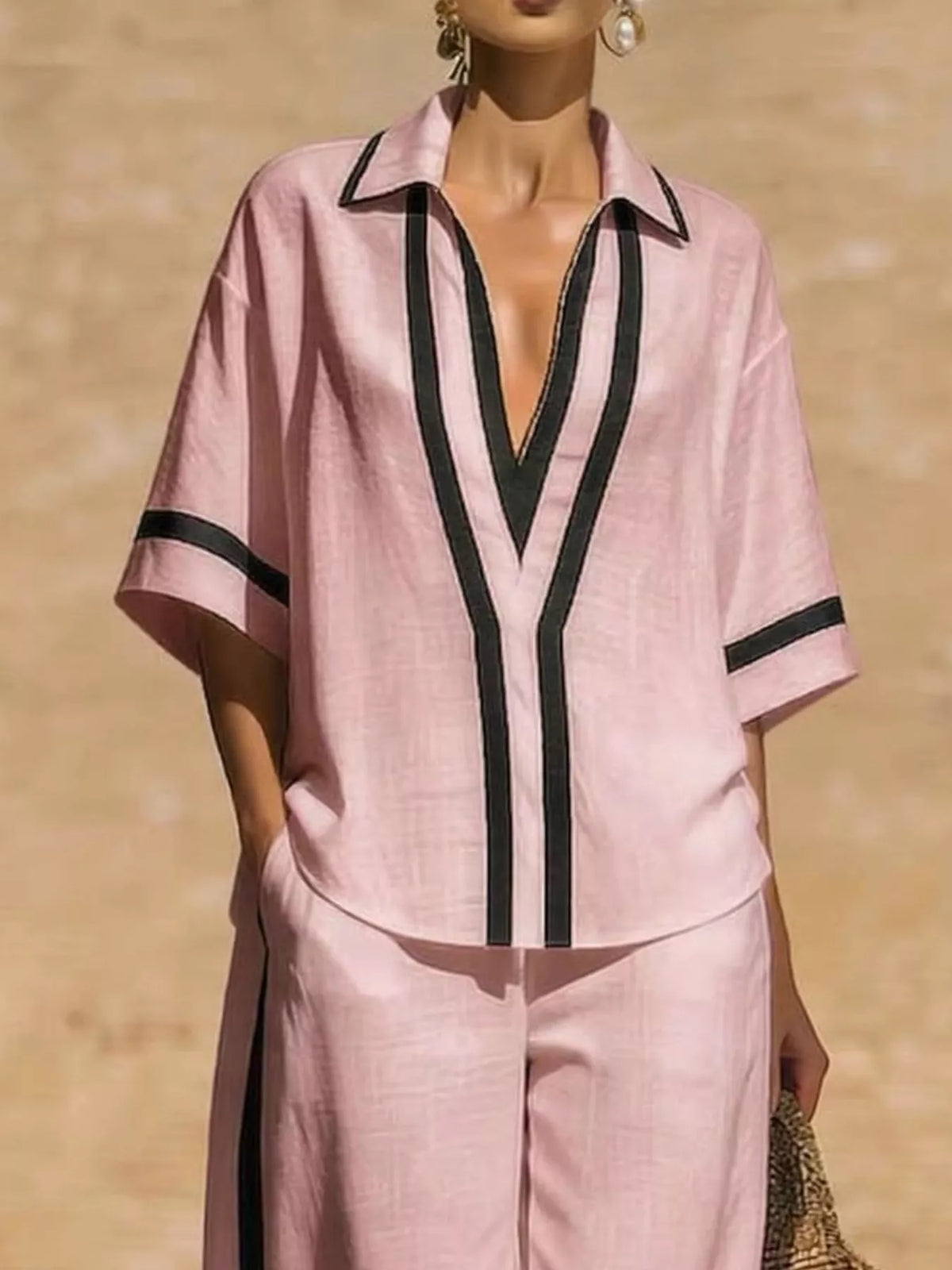 Two piece contrast trim set color range
