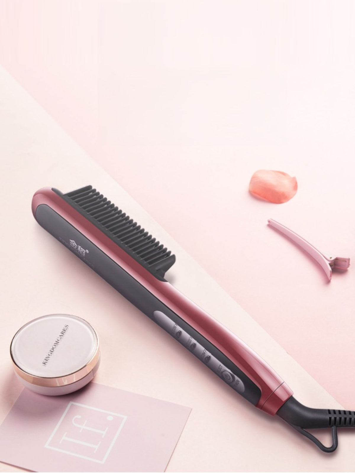 Heated comb held in hand