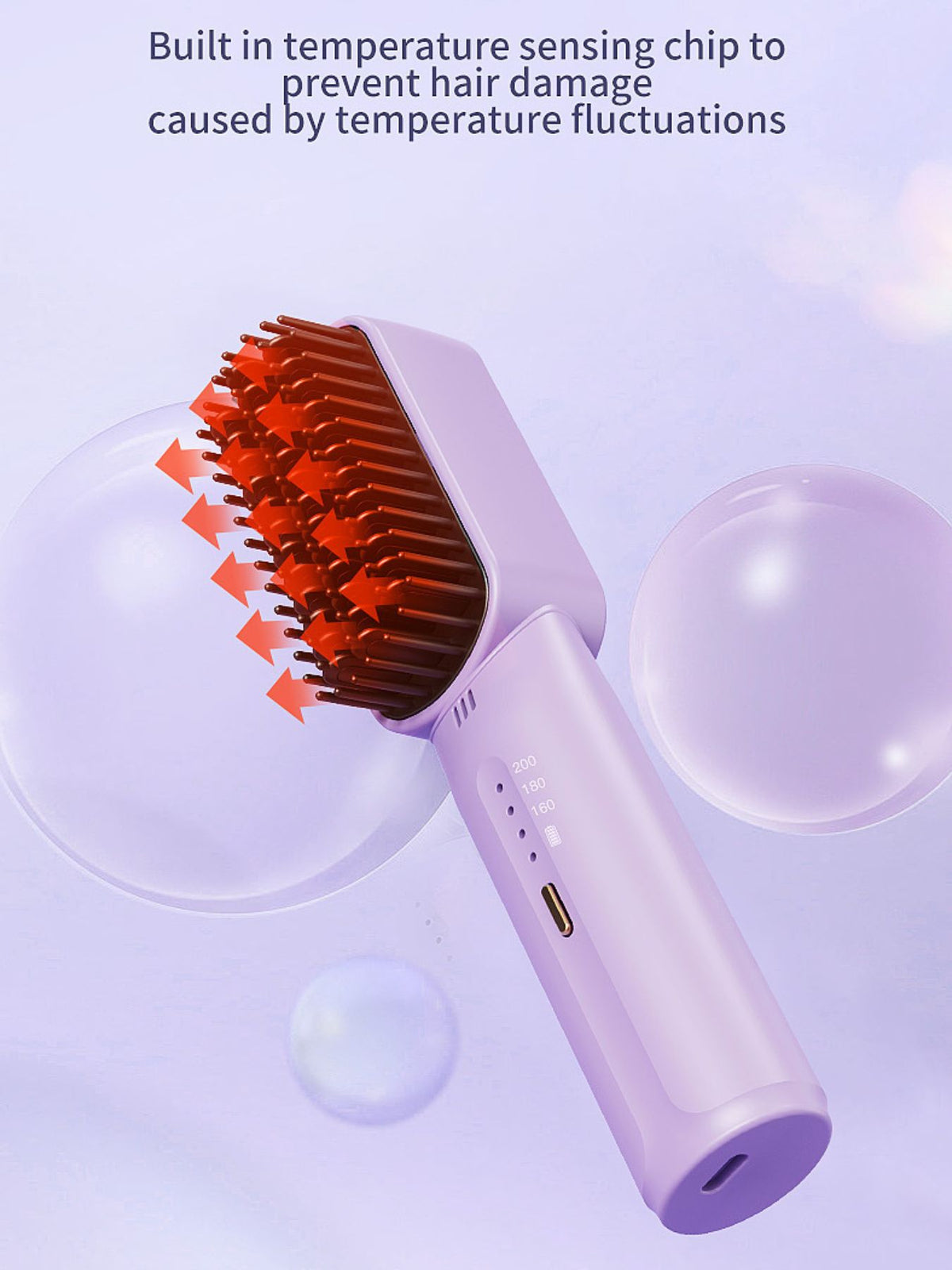Black straightening comb view