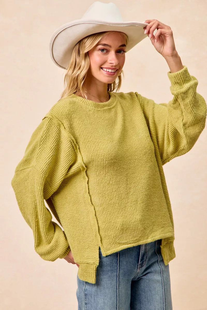 Boucle knit sweater fabric texture close up