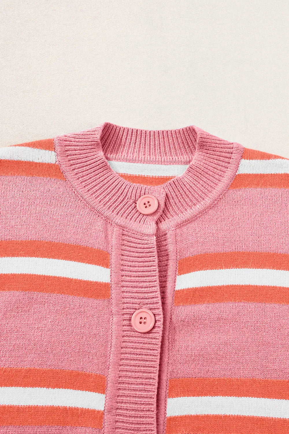 Striped Button Down Long Sleeve Cardigan - Fashorio