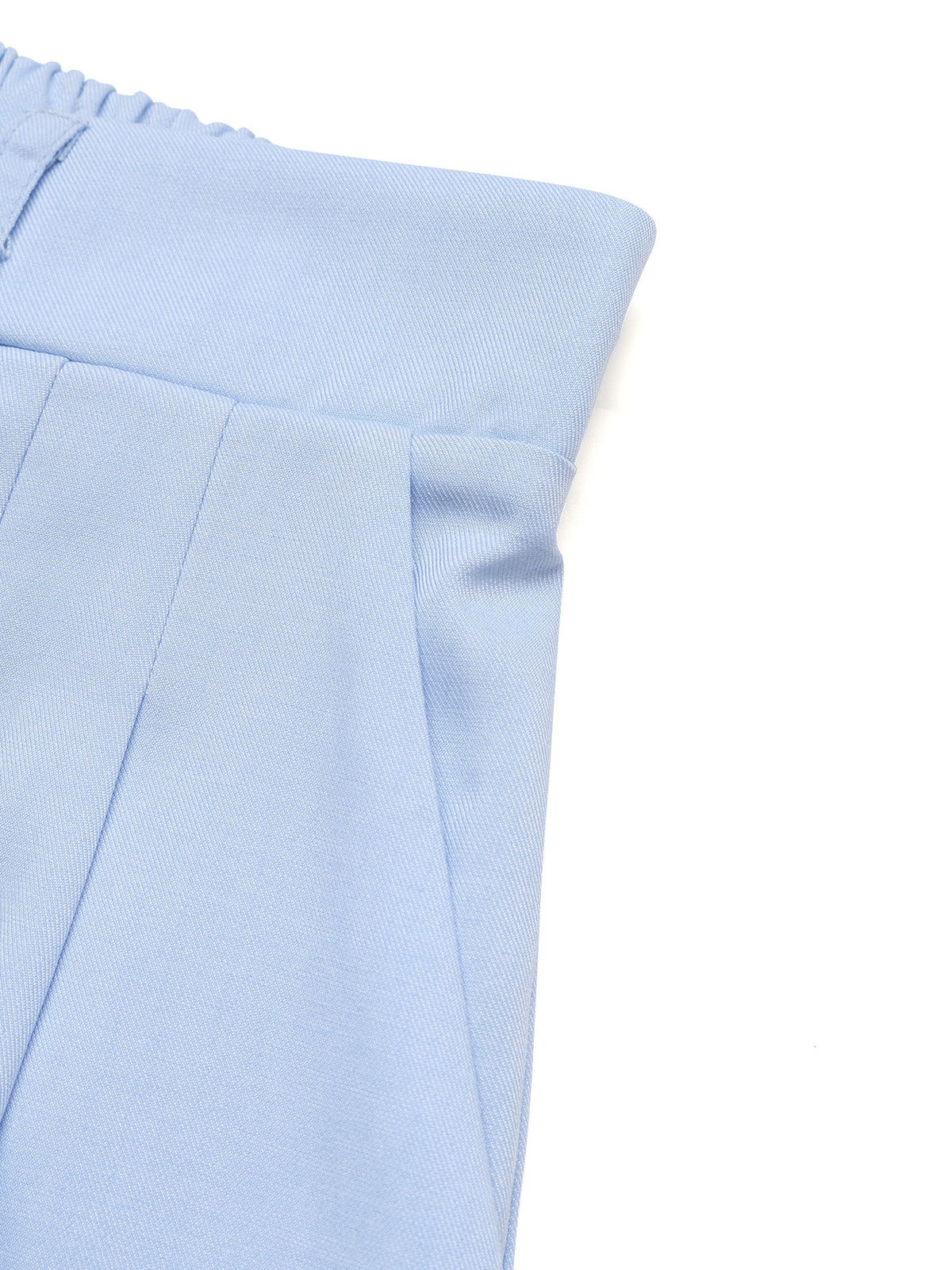 Detail of the hem on the blue shorts